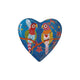 2pc Rainbow Girls Tea Set with Porcelain Heart Plate and Cotton Tea Towel - Love Hearts