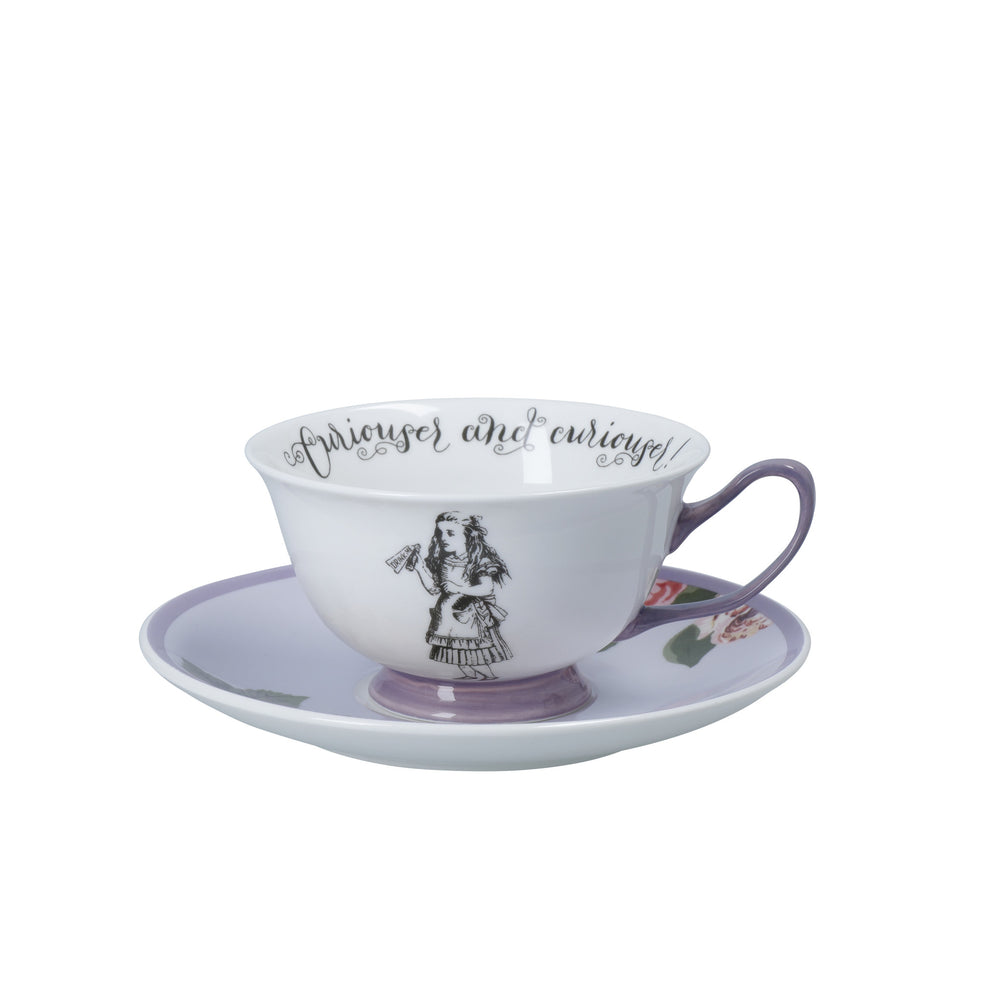 Mikasa and the V&A Alice In Wonderland Bone China Tea Cup and Saucer, 140ml image 1