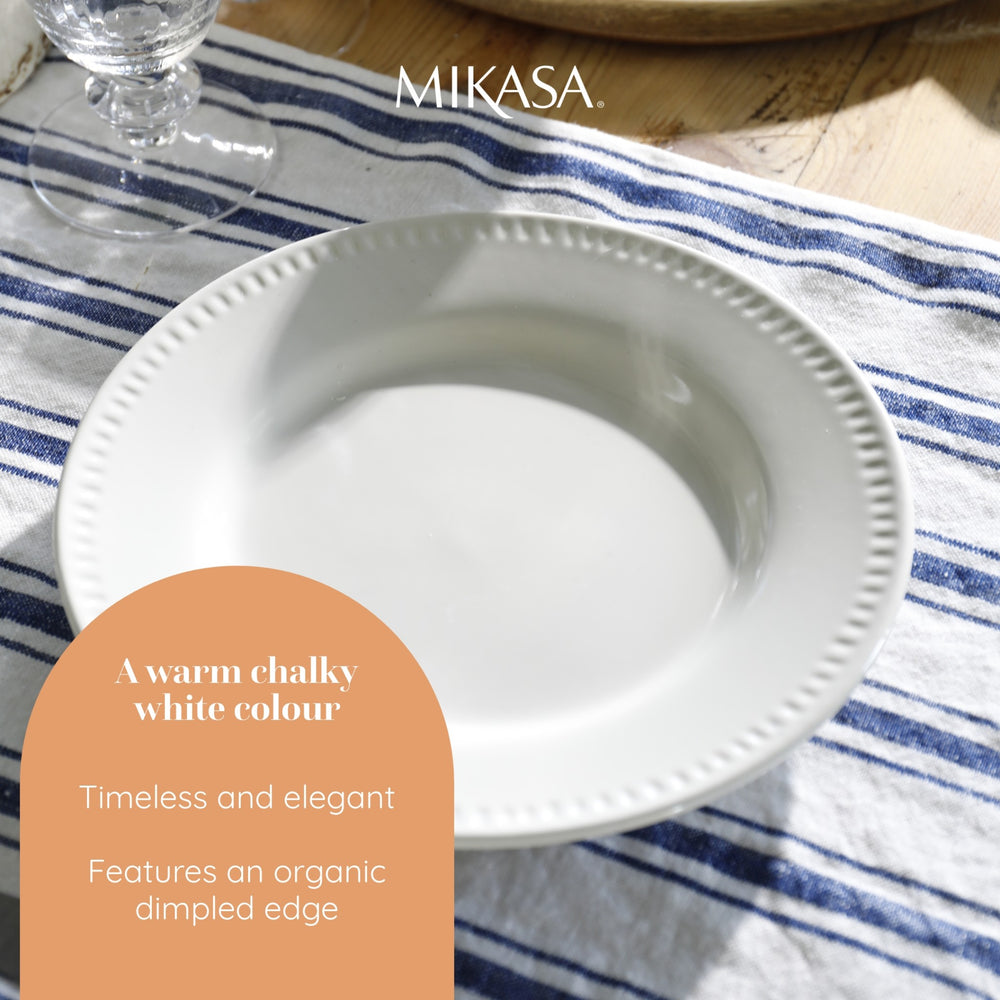 Mikasa Cranborne Stoneware Side Plates, Set of 4, 21cm, Cream