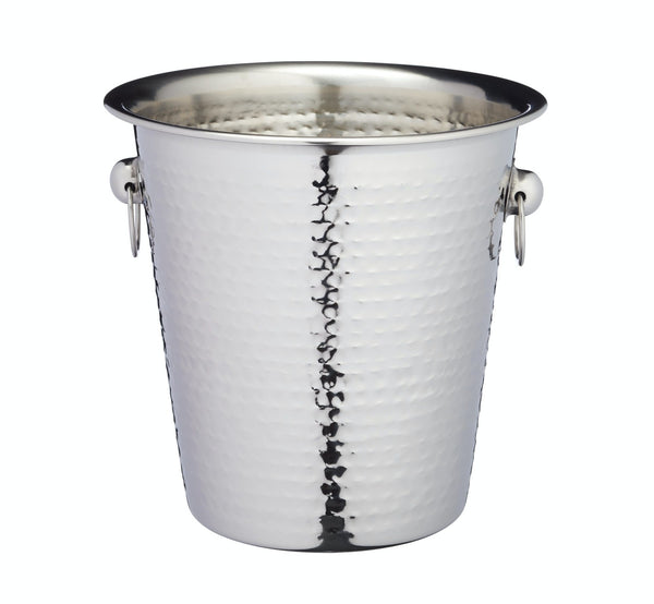 4pc Wine Accessories Set including Stainless Steel Hammered Wine Bucket, Corkscrew, Pourer and Drip Collar image 4