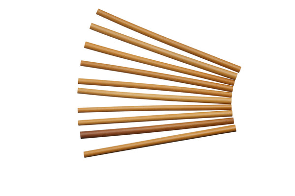 Natural Elements Reusable Straws, 10 Piece Bamboo Straw Set with Cleaning Brush, 19cm image 3