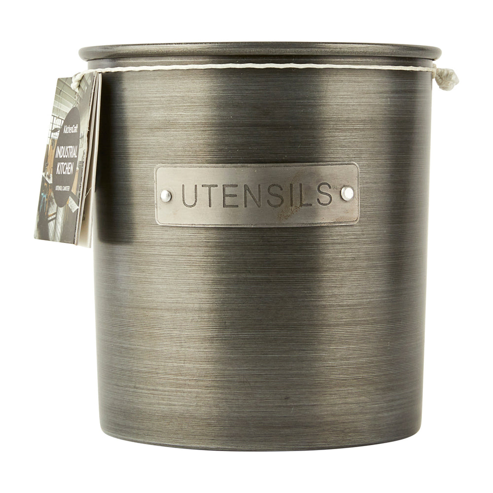 Industrial Kitchen Vintage-Style Metal Utensil Holder