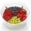 Farberware Fresh Divided Salad Spinner / Salad Bowl with Lid, Plastic, 24.5 cm (9.5