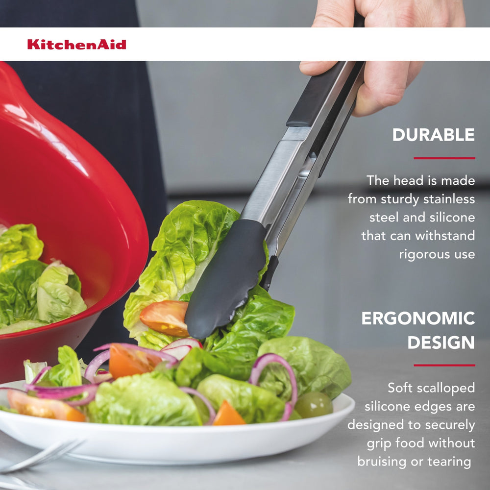 KitchenAid Silicone-Tipped Side-Locking Tongs, 30cm