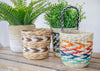 KitchenCraft Seagrass Plant Basket with Handles, Black & Grey Striped Design image 5