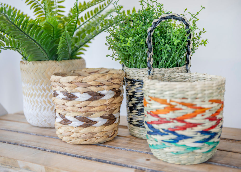 KitchenCraft Bamboo Planter, White Ombré Design