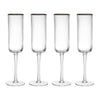Mikasa Sorrento Ridged Crystal Champagne Flute Glasses, Set of 4, 200ml image 1