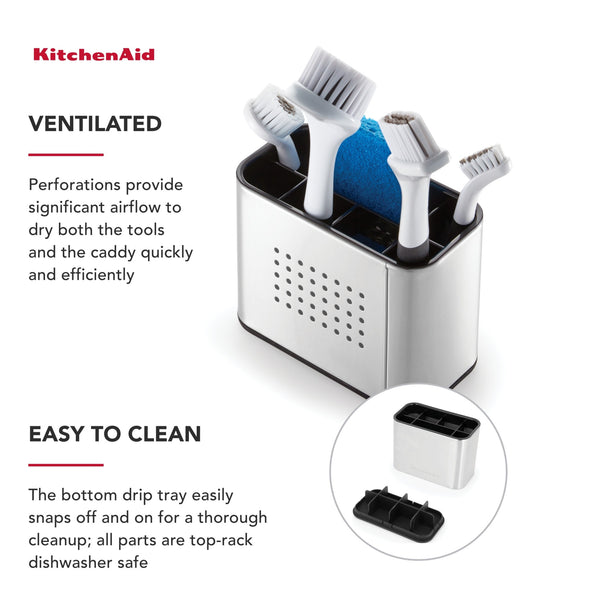 KitchenAid Stainless Steel Sink Brush Caddy image 9