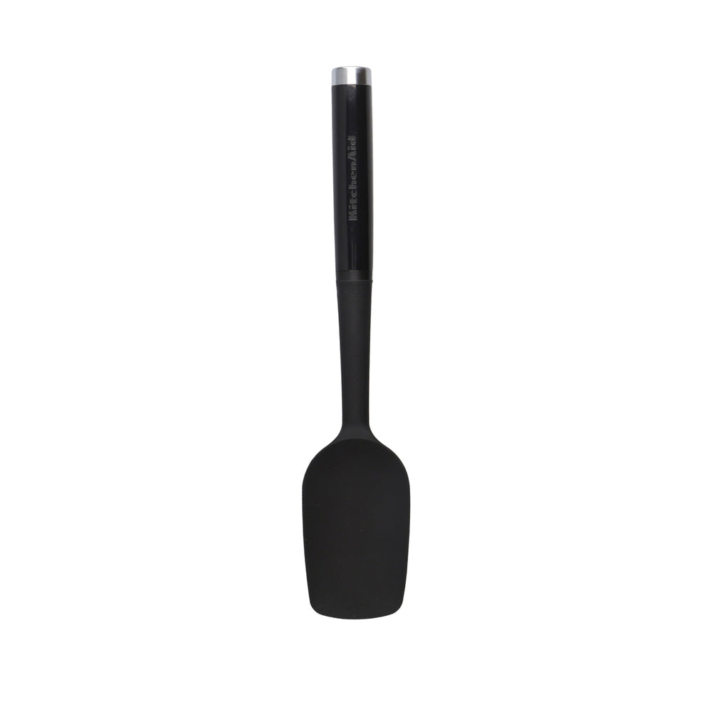 4pc Onyx Black Kitchen Utensil Set with Spoon Spatula, Slotted Spoon, Whisk and Basting Spoon