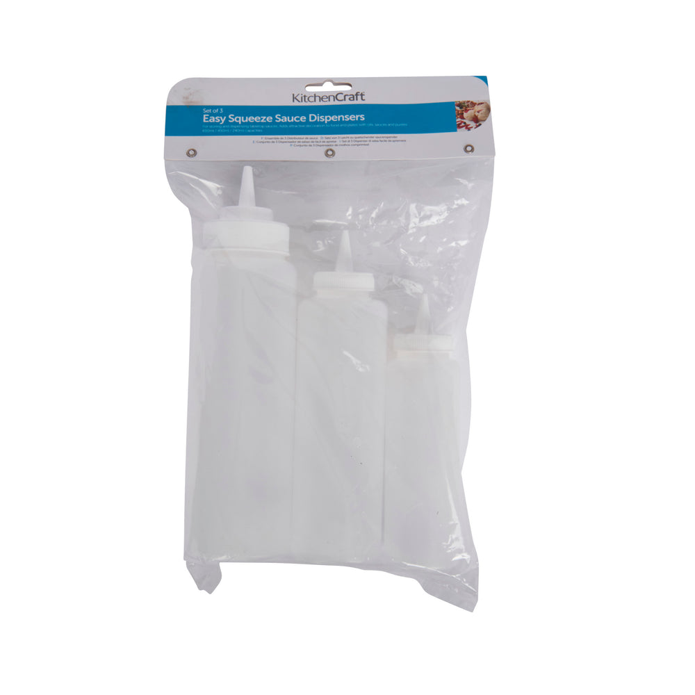 KitchenCraft Set of 3 Easy Squeeze Sauce Dispensers