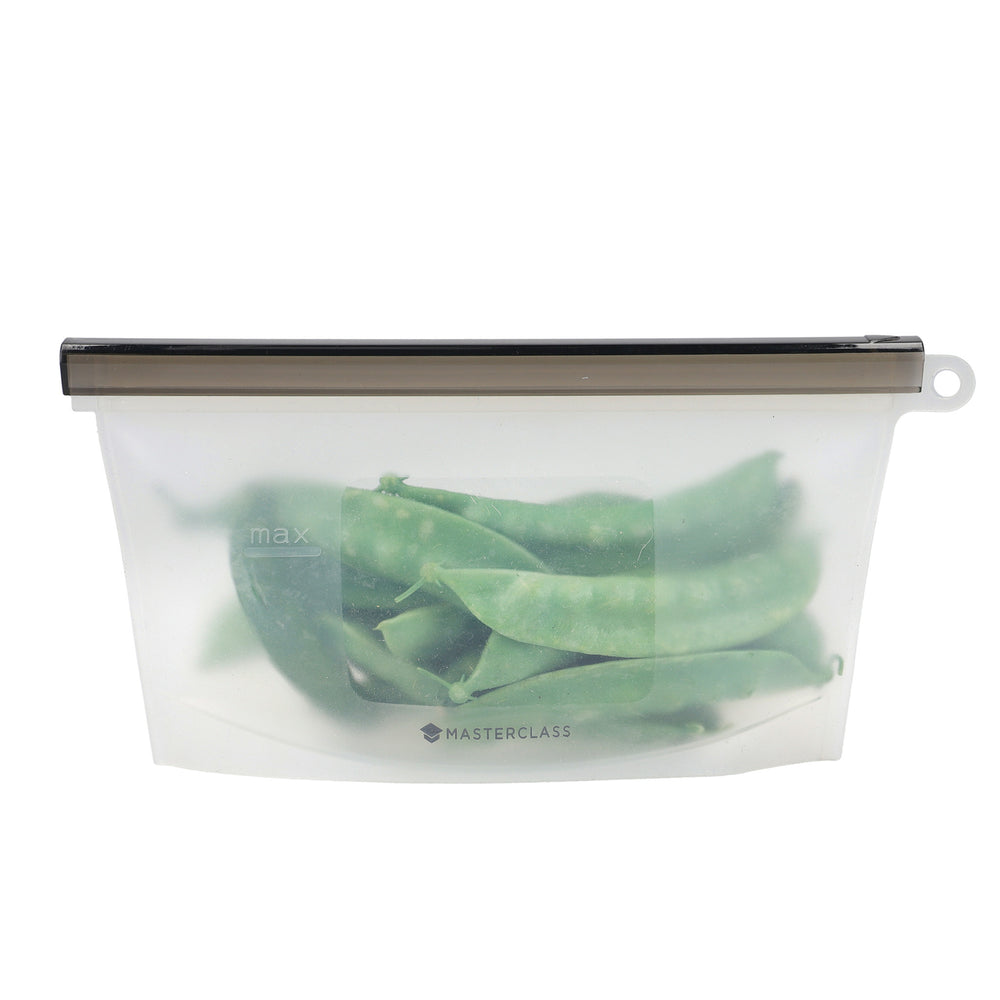 MasterClass 500ml Reusable Food Bag with Leakproof and Airtight Seal, BPA-Free Silicone
