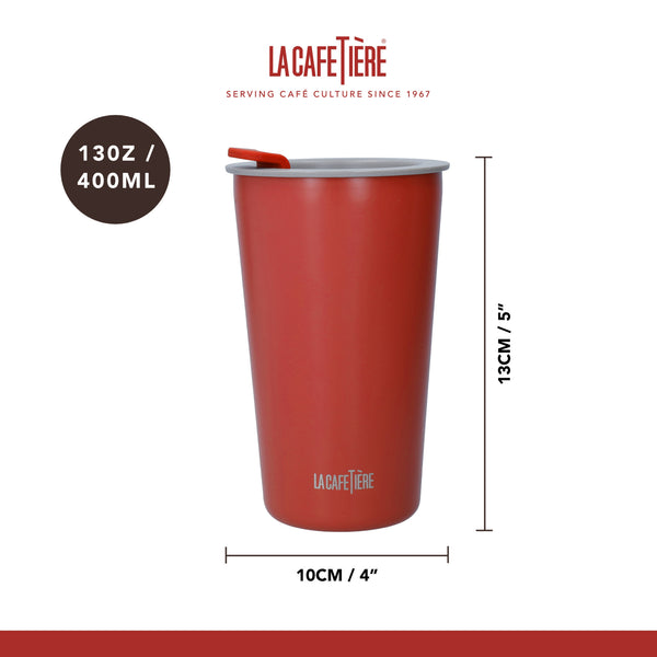 La Cafetière Pavia Travel Flask, 400ml, Red image 7