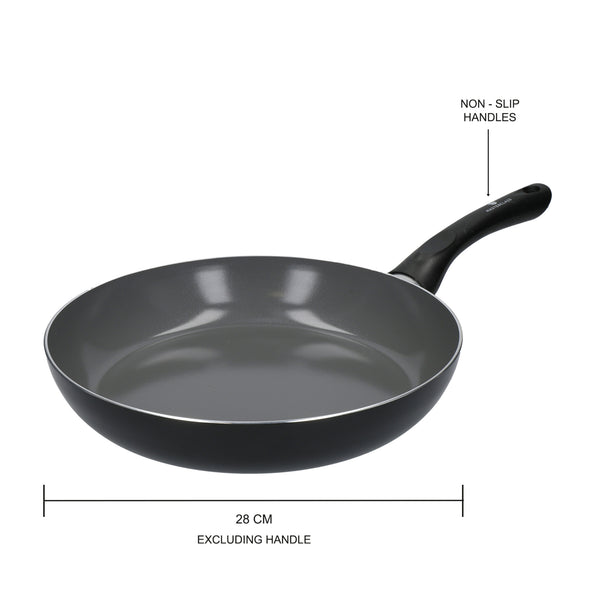 3pc Can-to-Pan Recycled Aluminium & Ceramic Frying Pan Set with 3x Non-Stick Frying Pans Sized 20cm, 24cm and 28cm image 3