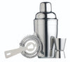 4pc Cocktail Shaker Set with Stainless Steel Shaker, Strainer, Jigger and Mixing Spoon