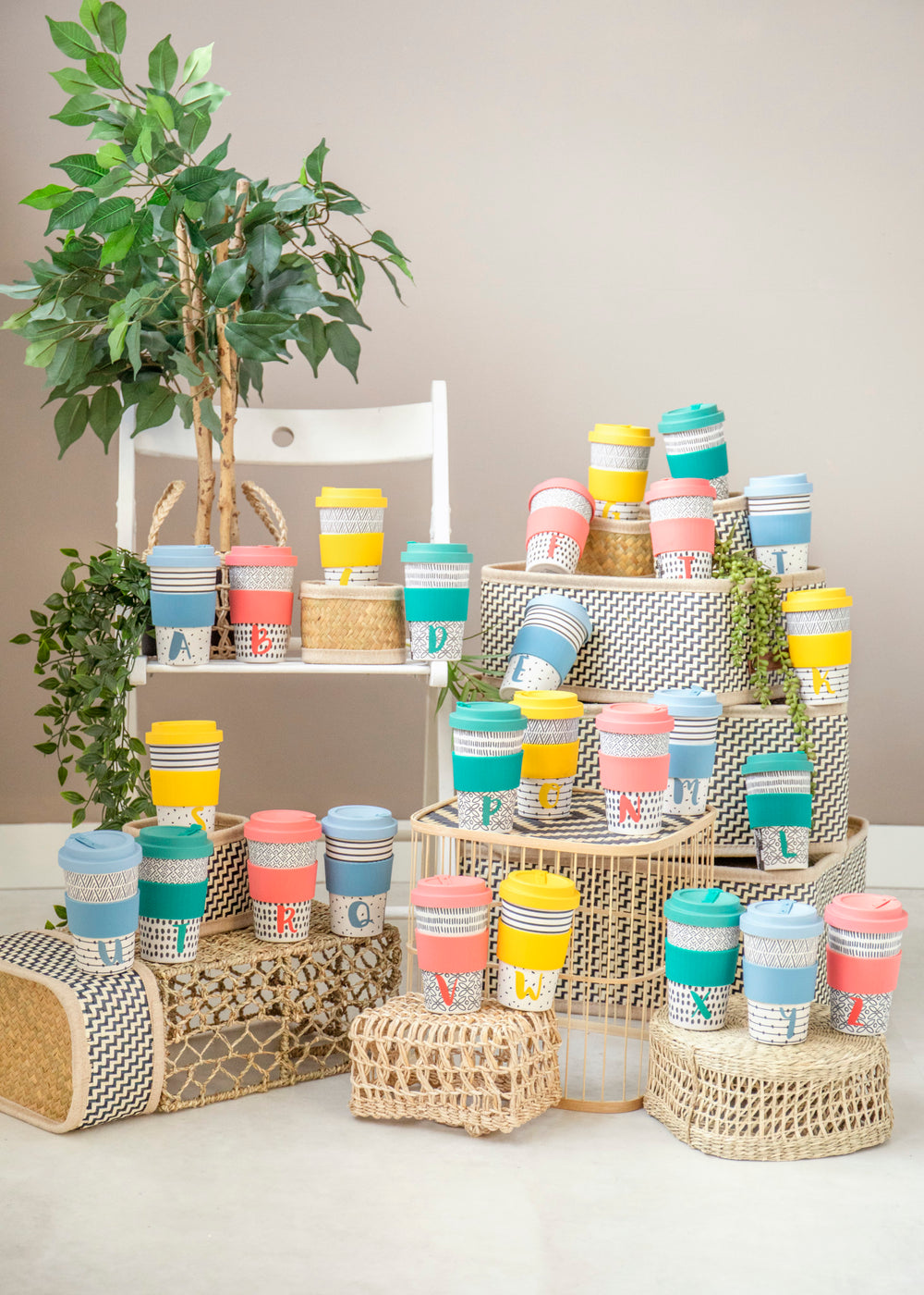 KitchenCraft 410ml Bamboo A to Z Letter 