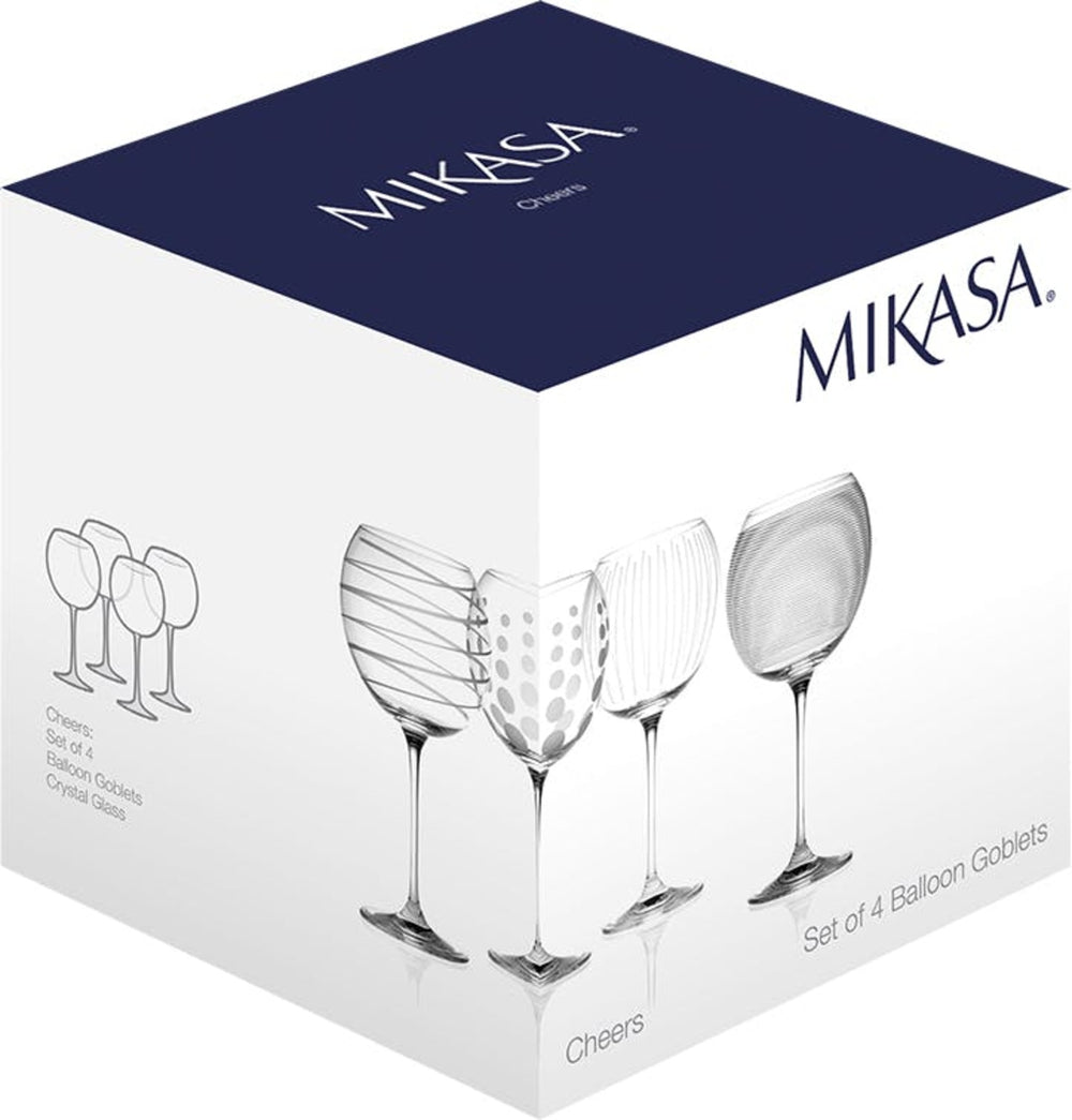 Mikasa Cheers Set Of 4 Balloon Glasses