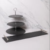 2pc Slate Serving Set with Appetiser Slate 3-Tier Serving Stand and Rectangular Serving Platter with Handles image 2