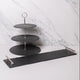 2pc Slate Serving Set with Appetiser Slate 3-Tier Serving Stand and Rectangular Serving Platter with Handles
