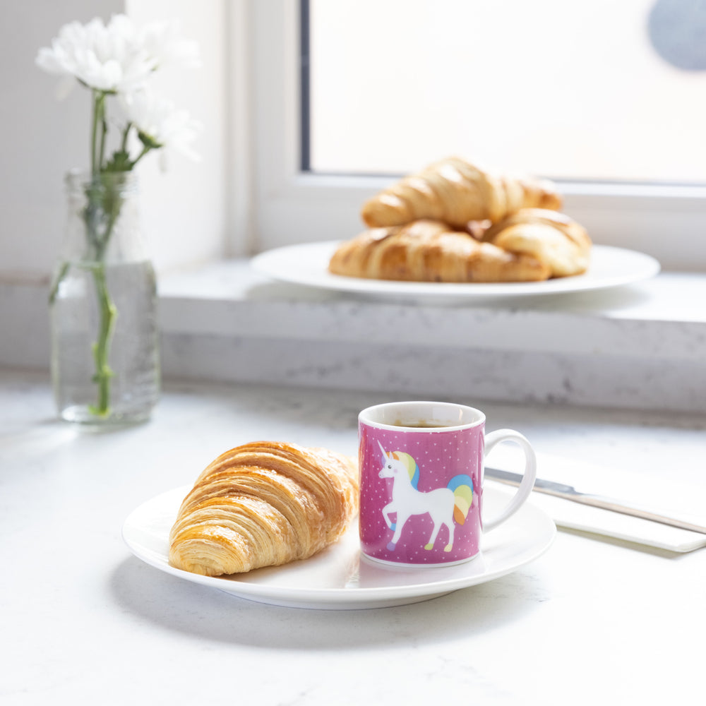 Set of 6 KitchenCraft 80ml Porcelain Unicorn Espresso Cups