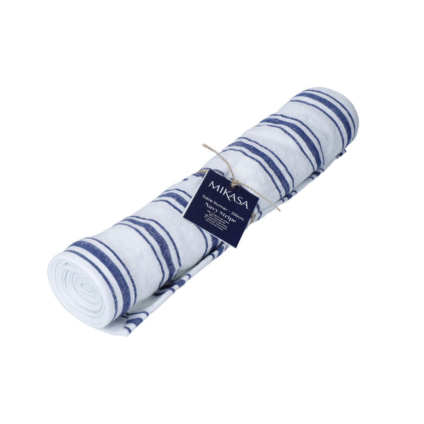Mikasa Navy Stripe Cotton and Linen Table Runner, 230 x 34cm image 4