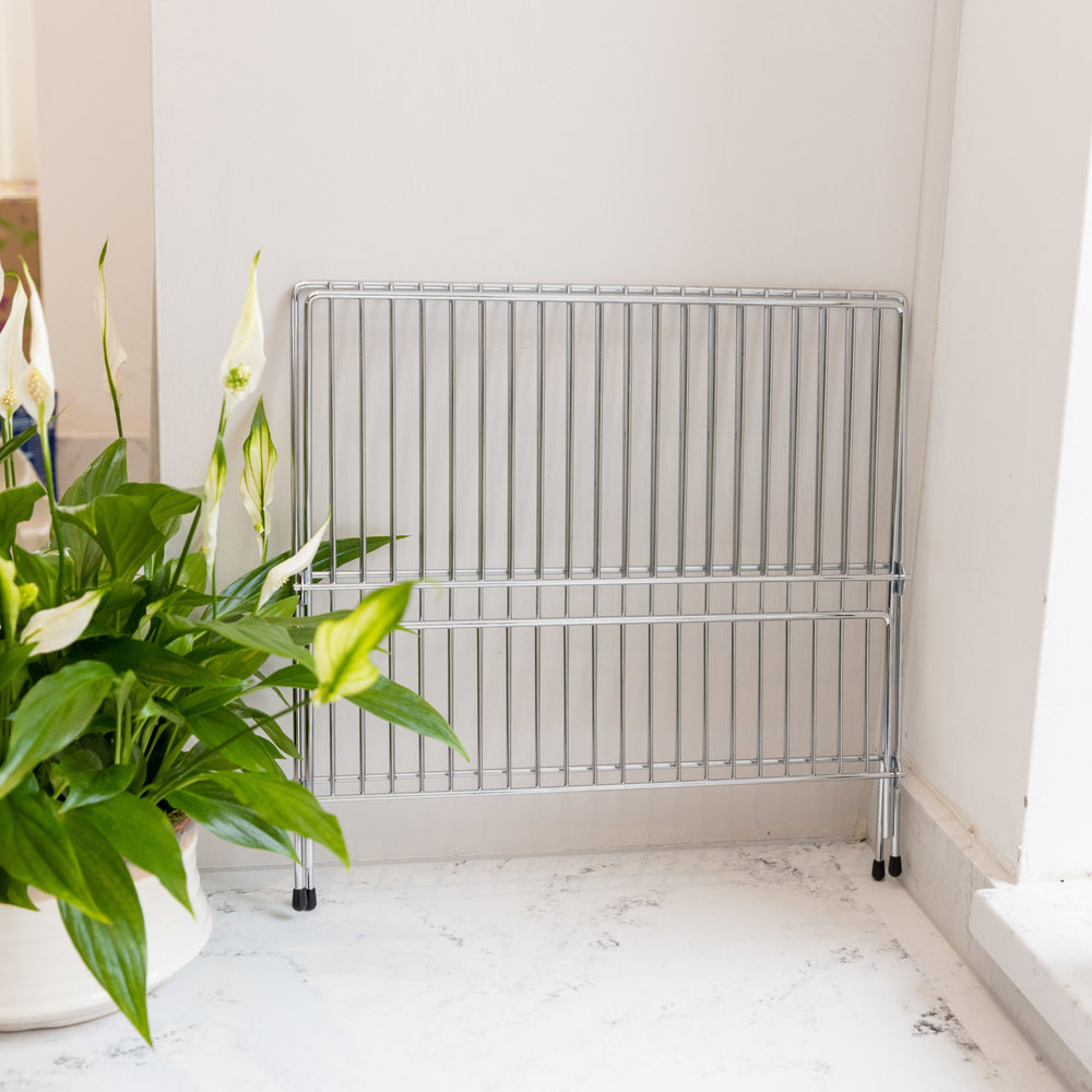 KitchenCraft Chrome Plated Small Fold Away Dish Drainer