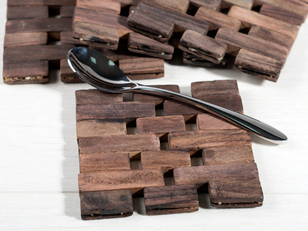 Creative Tops Dark Slatted Wood Pack Of 4 Coasters image 2