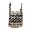 KitchenCraft Seagrass Plant Basket with Handles, Black & Grey Striped Design image 3