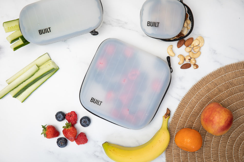 BUILT Silicone Bag with Zip for Snacks, Pencils and More, 16 x 9cm BPA-Free Reusable Storage Pouch