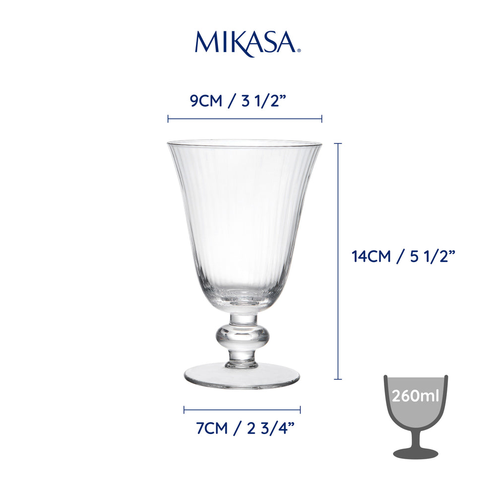Mikasa Salerno Crystal Wine Glasses, Set of 4, 260ml