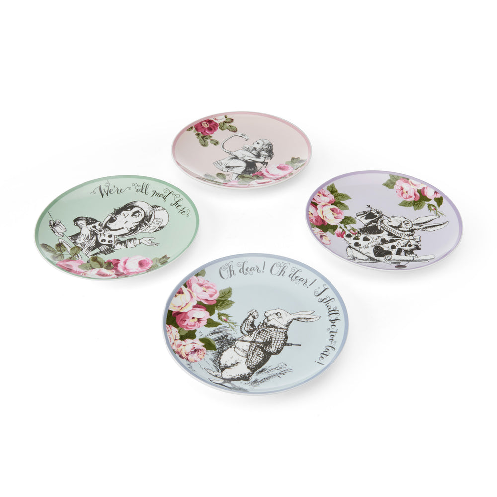Mikasa and the V&A Alice In Wonderland Bone China Side Plates, Set of 4, 21cm
