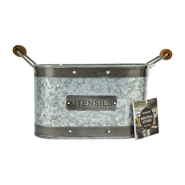 Industrial Kitchen Galvanised Steel Utensil Caddy image 3