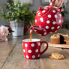London Pottery Globe 6 Cup Teapot Red With White Spots image 6