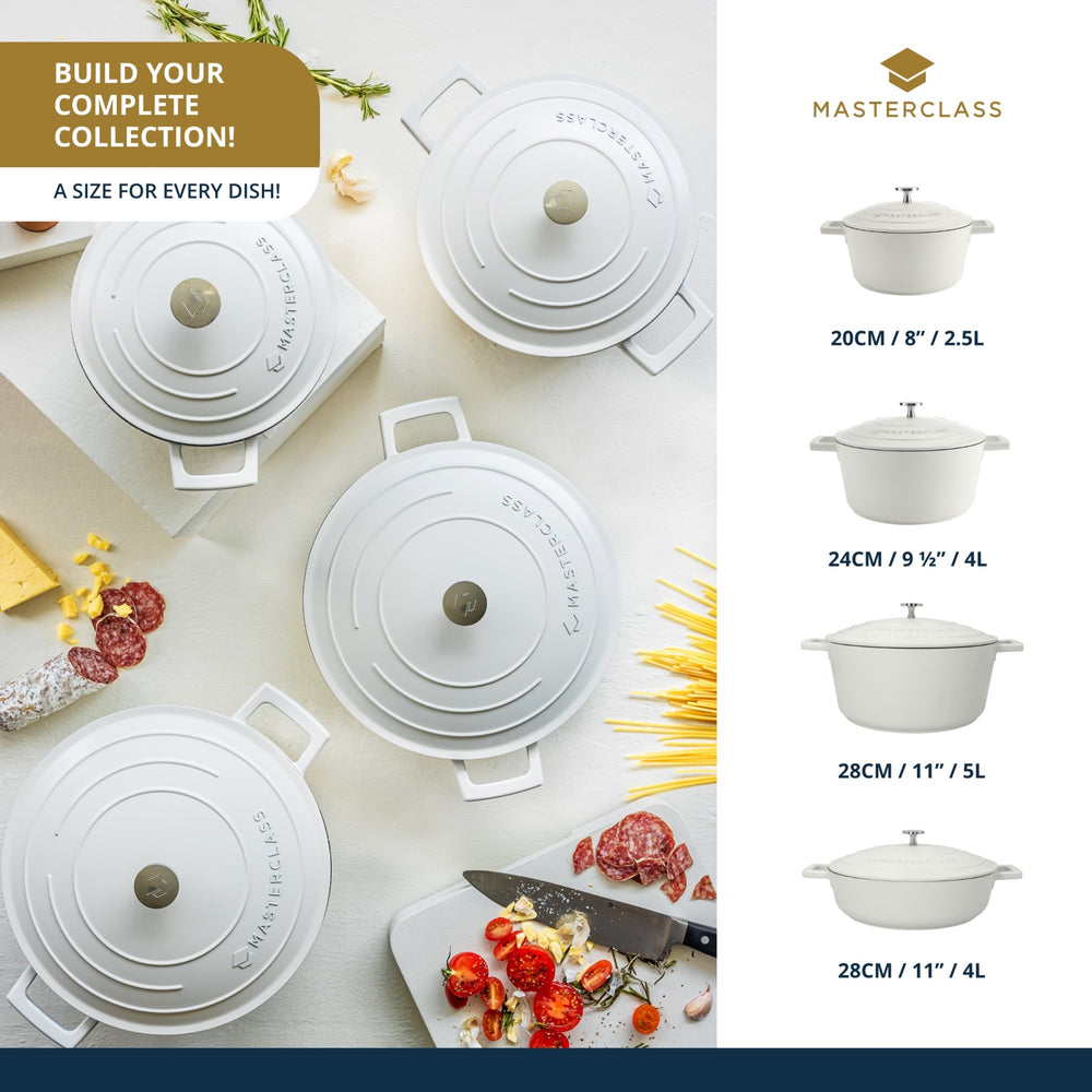 MasterClass Cream Cast Aluminium Casserole Dish, 2.5L