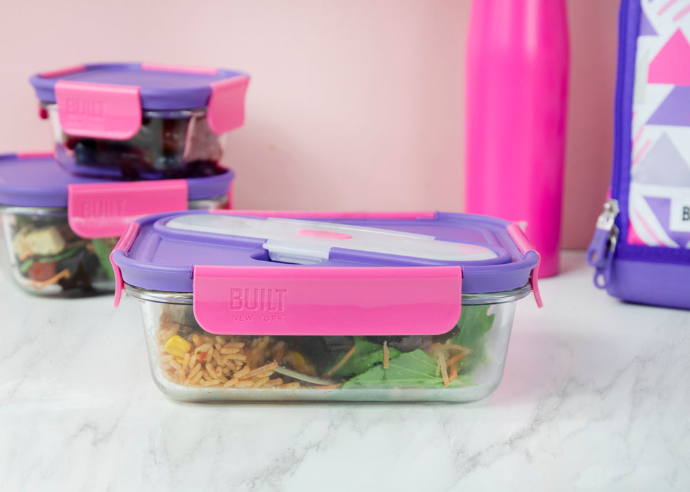 Built Active Glass 900ml Lunch Box with Cutlery