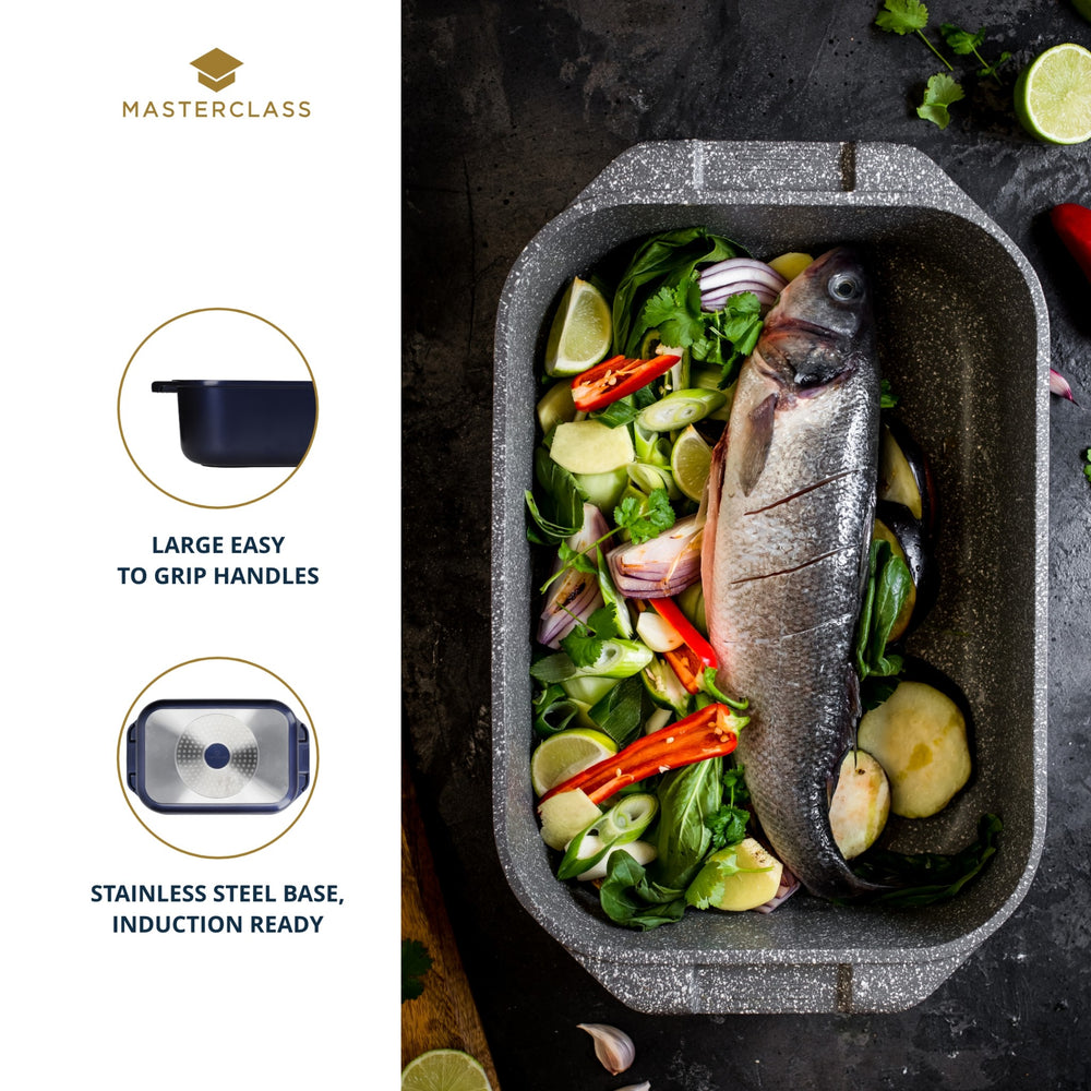 MasterClass Large Roasting Tin with Handles Metallic Blue