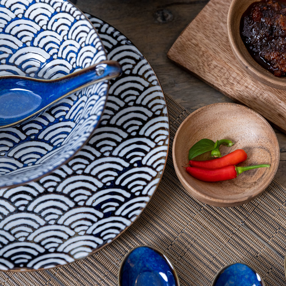 Mikasa Satori 22cm Porcelain Seigaiha Wave Side Plate