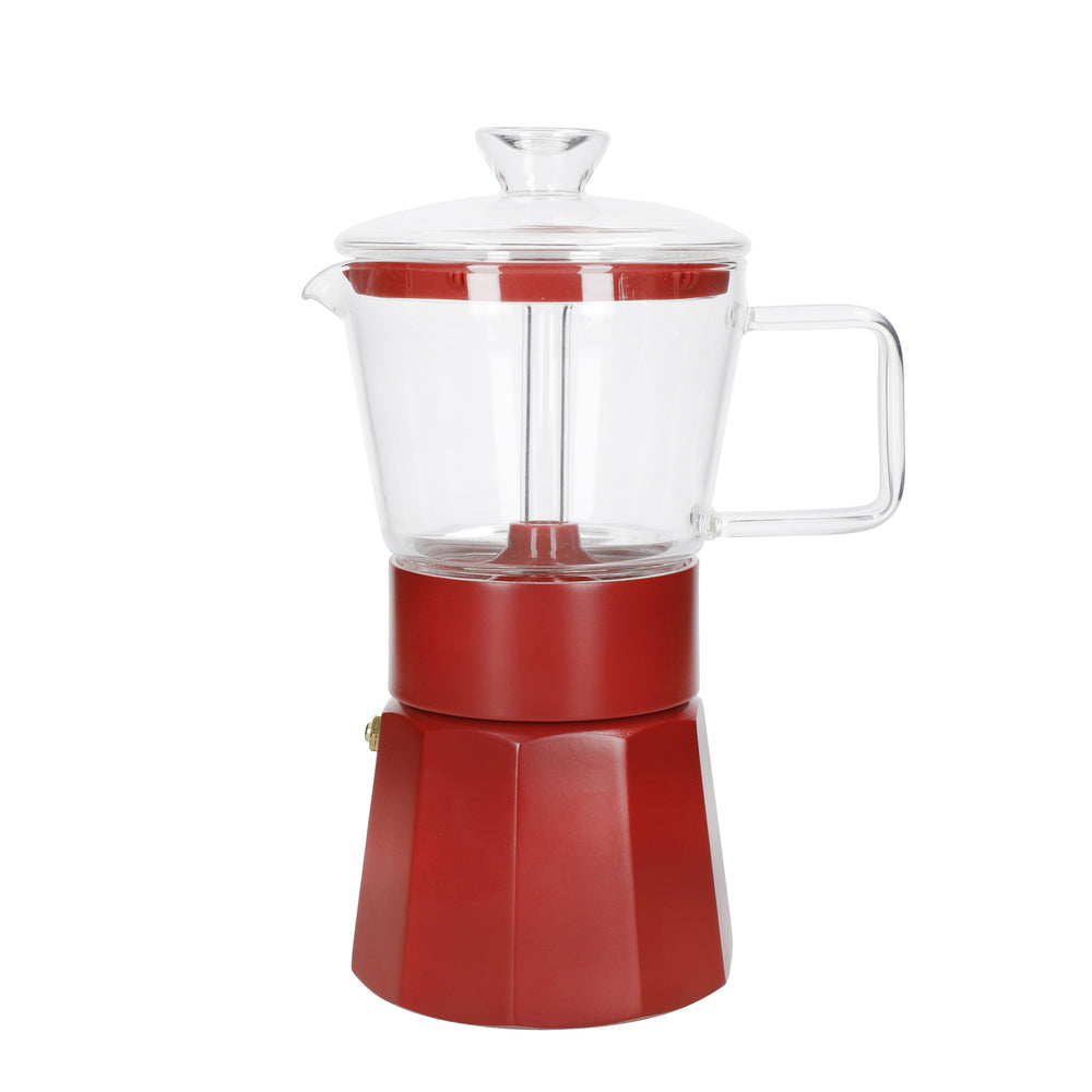 La Cafetière Verona Glass Espresso Maker - 6 Cup, Red