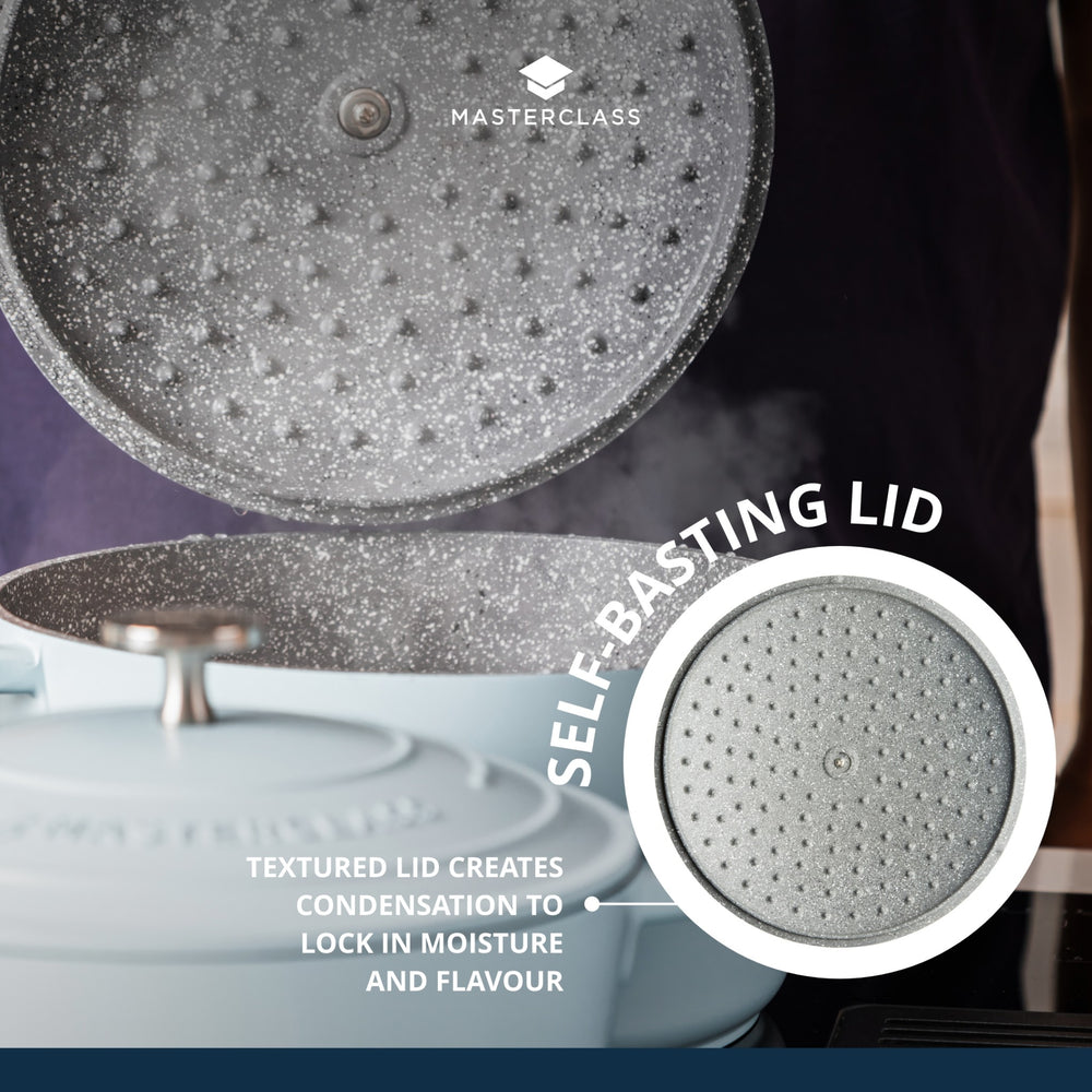 MasterClass Sky Blue Cast Aluminium Casserole Dish, 5L