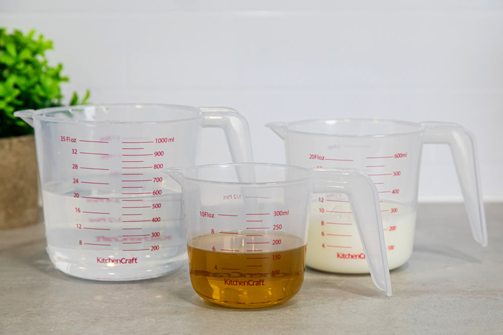 KitchenCraft Set of 3 Plastic Measuring Jugs