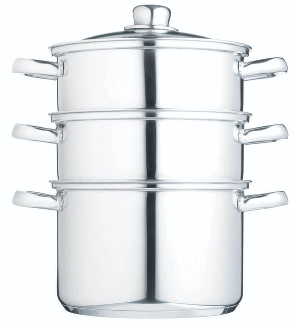KitchenCraft Stainless Steel Three Tier Steamer, 22cm image 3