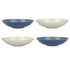 KitchenCraft Set of 4 Pasta Bowls in Gift Box, Lead-Free Glazed Stoneware - Embossed Blue / Cream image 2