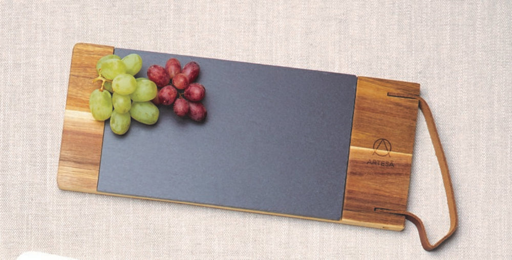 Artesá Acacia Wood and Slate Serving Board