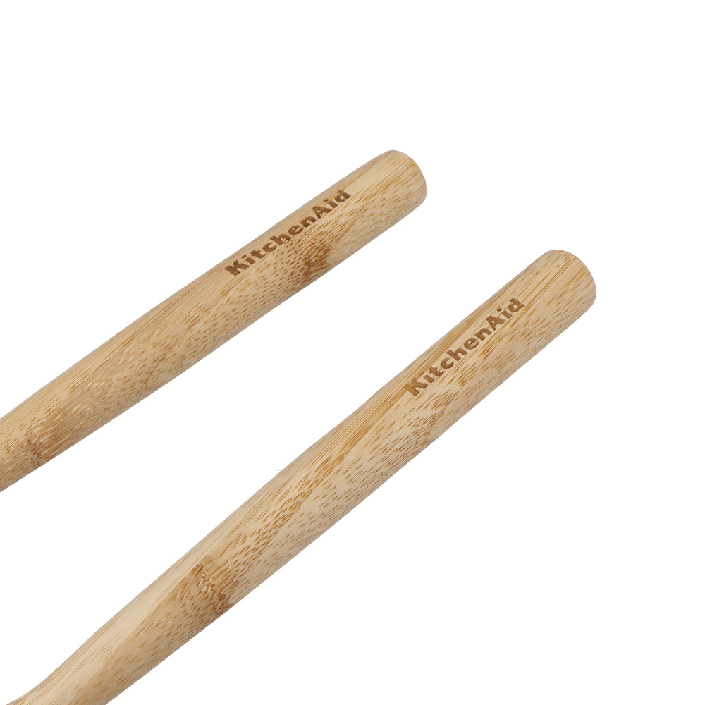 KitchenAid 30cm long Bamboo Salad Servers, Fork and Spoon