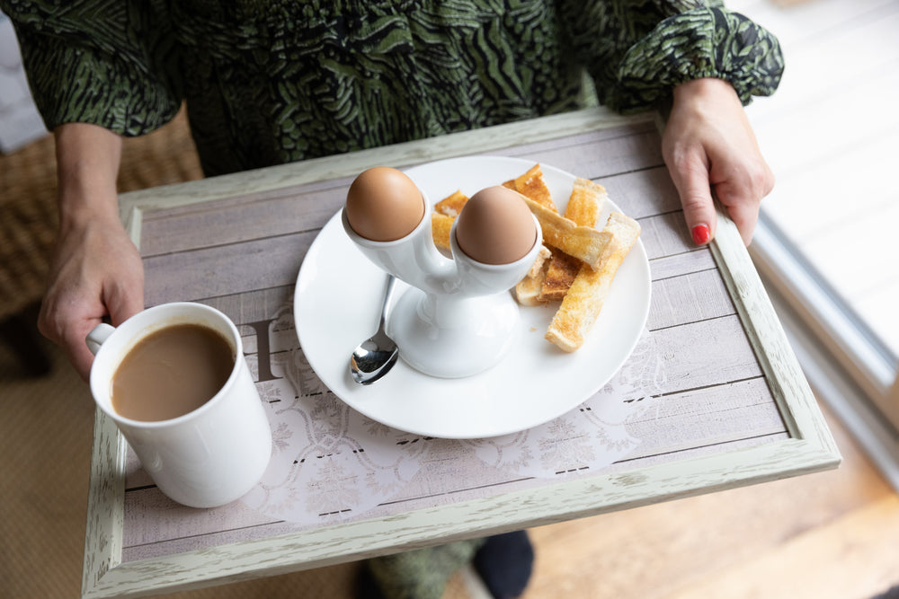 KitchenCraft White Porcelain Double Egg Cup