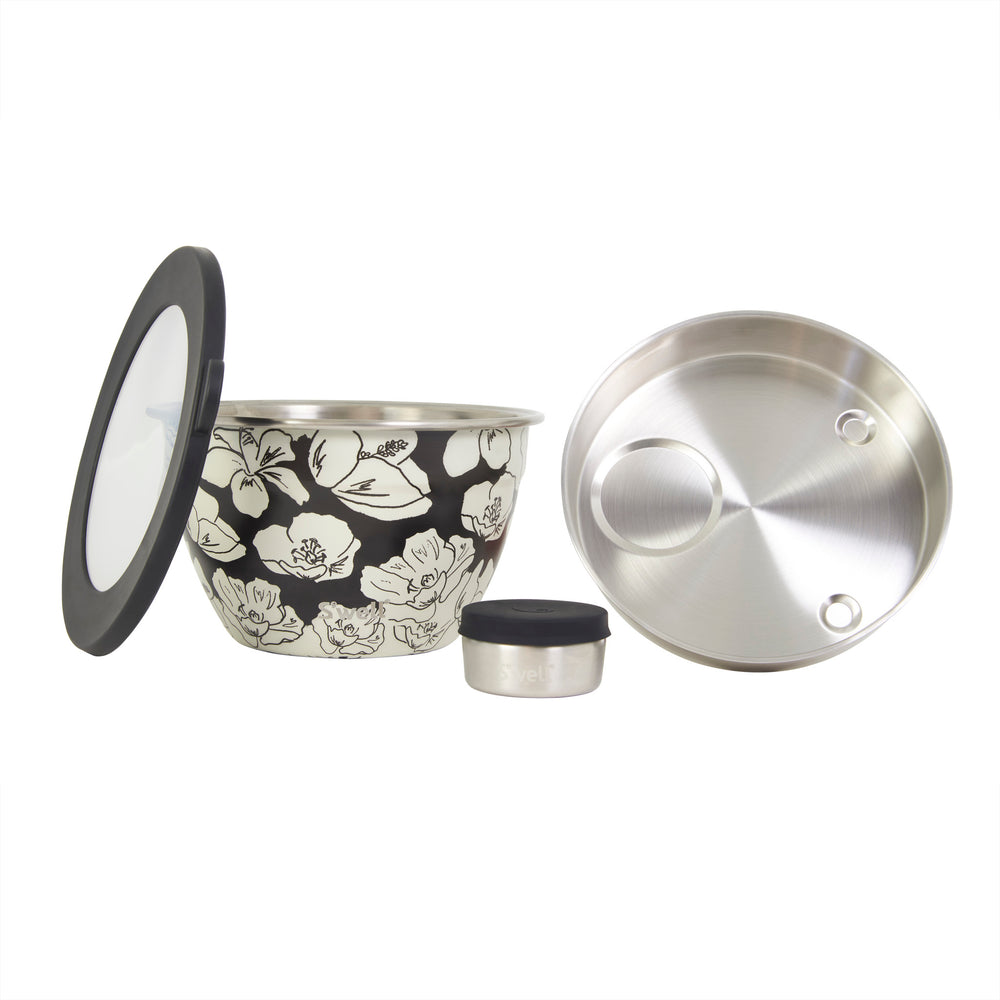 S'well Charcoal Bloom Salad Bowl Kit, 1.9L