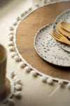 Natural Elements Set of 4 Woven Hessian Placemats with Pom Pom Decorations image 10