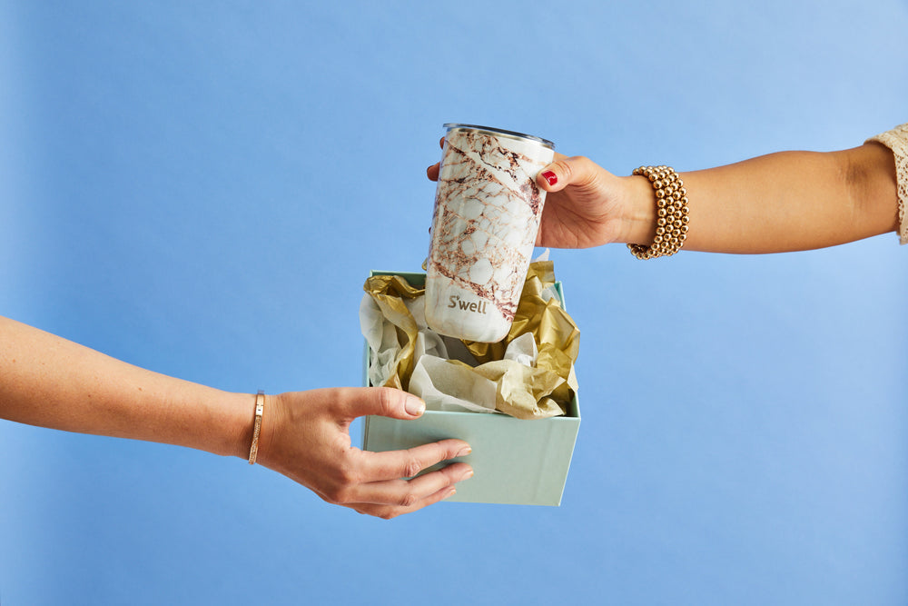 S'well Calacatta Gold Tumbler with Lid, 530ml