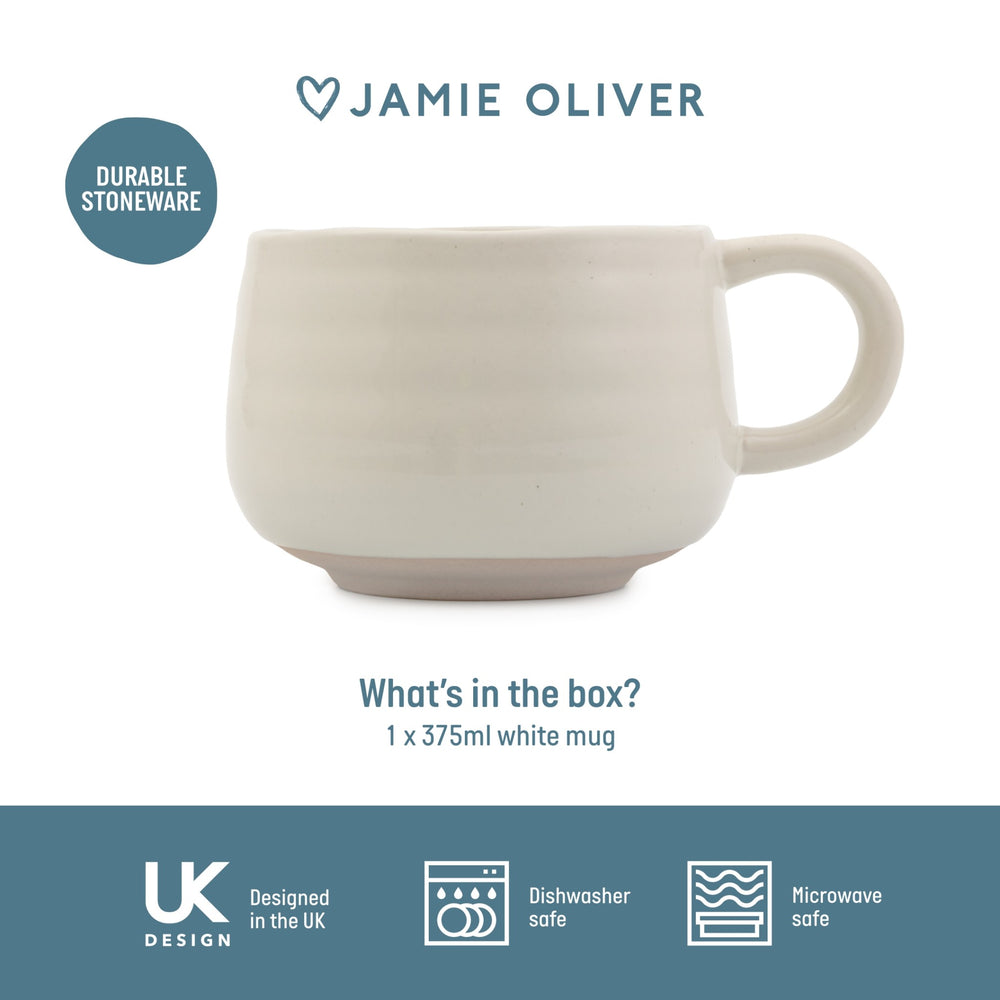 Jamie Oliver Big Love 'Cosy Cuppa' Mug, White, 375ml