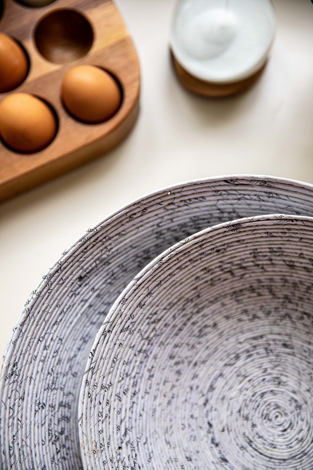 Natural Elements Fruit Bowl, Recycled Paper, Strong, Biodegradable and Reusable, 25cm