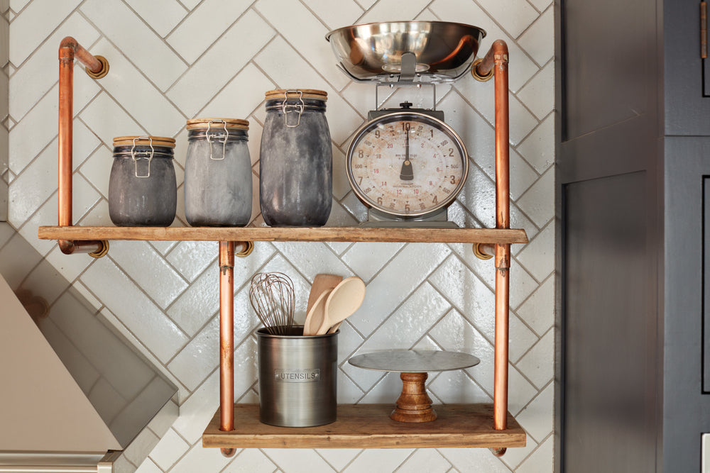 Industrial Kitchen Vintage-Style Metal Utensil Holder